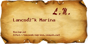 Lancsák Marina névjegykártya